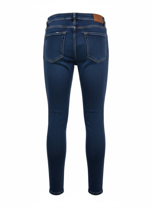 Men’s Slim Fit Jeans — Dark Blue Paint-Splatter & Distressed