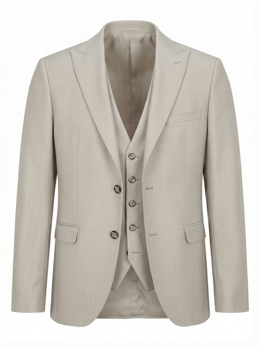 Light Beige Three-Piece Suit