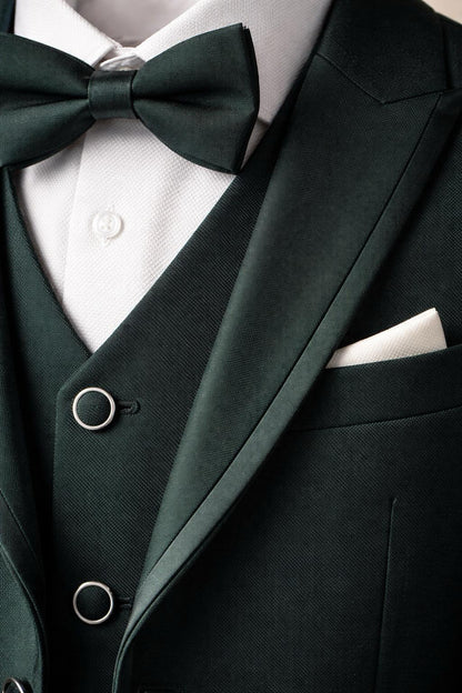 Boys’ 5-Piece Formal Suit – Dark Green (Ages 1–10)