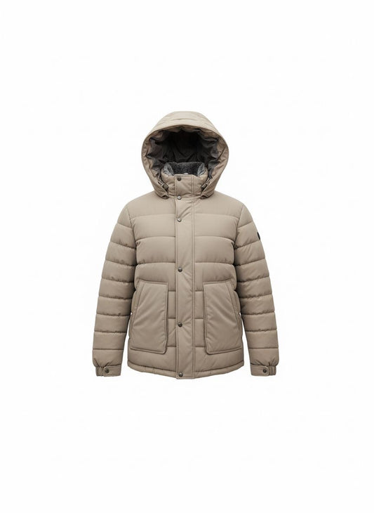 Men’s Hooded Puffer Parka — Fawn