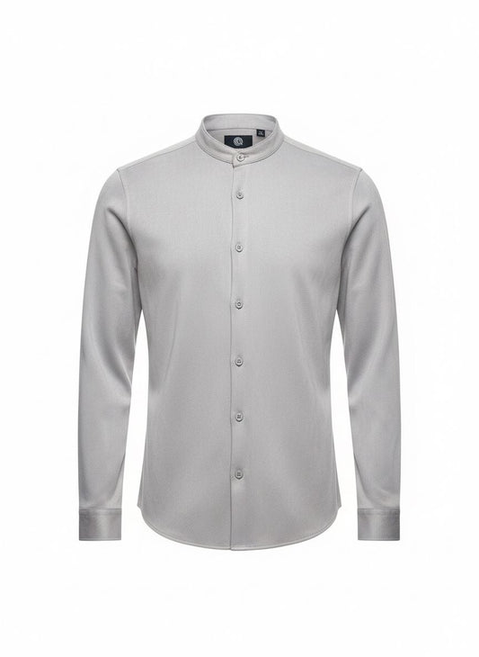 Grey Velvet Mandarin Collar Set – Winter Edition