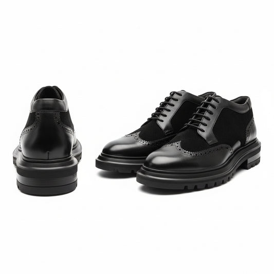 Black Hybrid Brogue Boots – Modern Elegance Meets Utility
