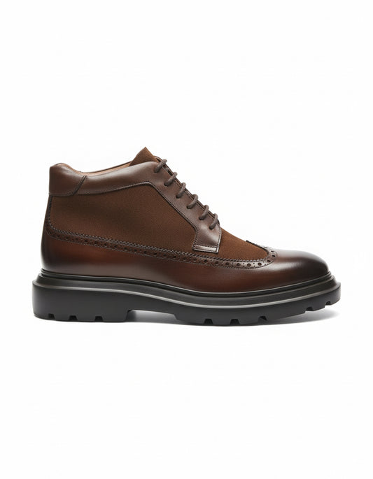Brown Hybrid Brogue Boots – Contemporary Sophistication