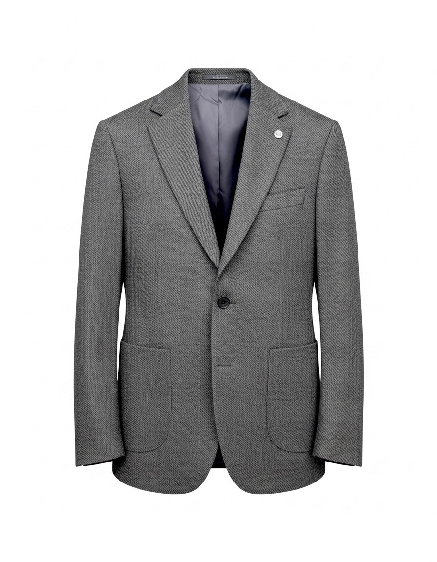 Charcoal Textured Tailored Blazer
