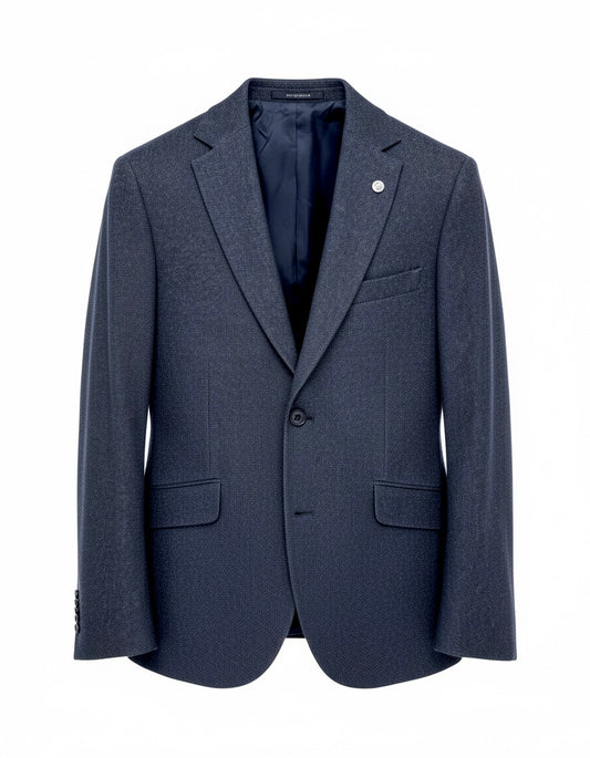 Navy Textured Tailored Blazer