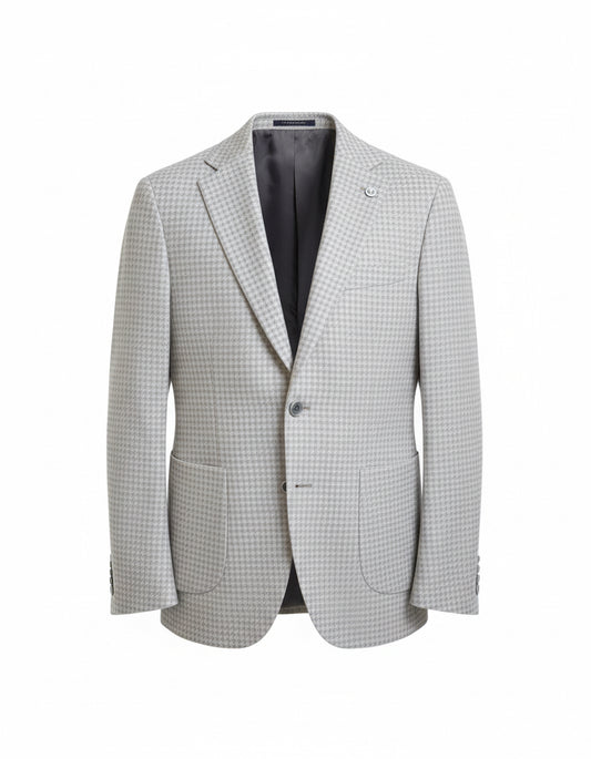 Light Grey Micro-Pattern Tailored Blazer