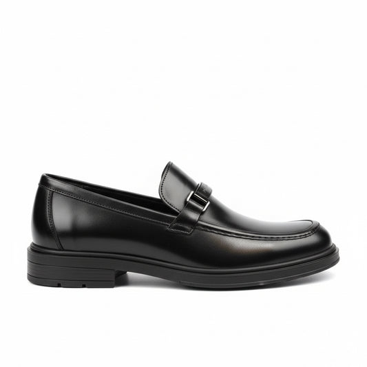 Black Leather Penny Loafers