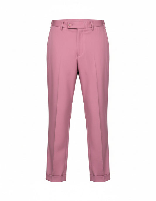 Men's Rose Pink Trousers with Elastic Waistband