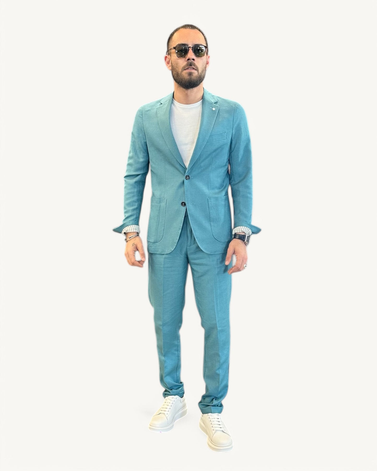 Light Blue Linen Suit – 100% Pure Linen