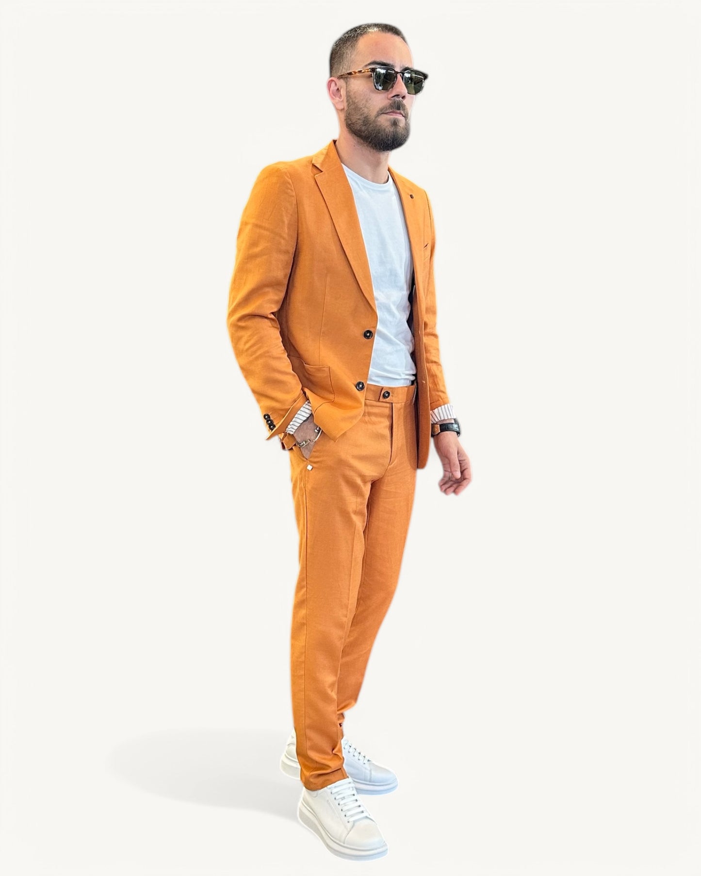 Mustard Linen Suit – 100% Pure Linen