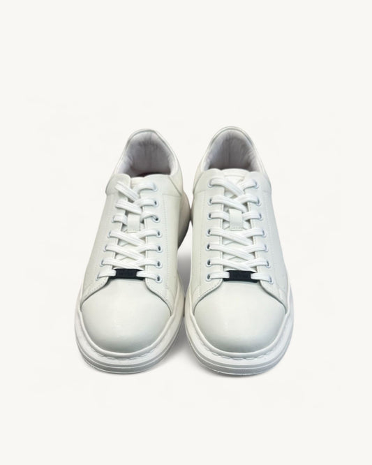 White Leather-Effect Sneakers