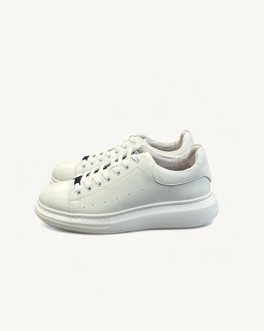 White Leather-Effect Sneakers
