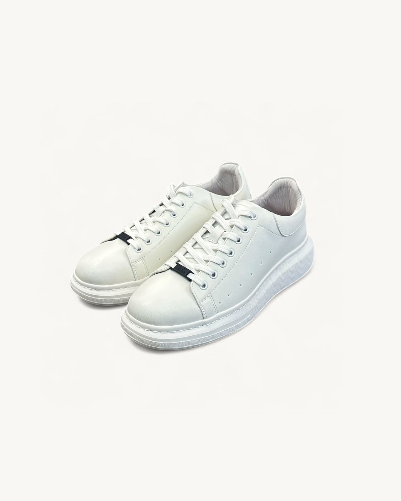White Leather-Effect Sneakers