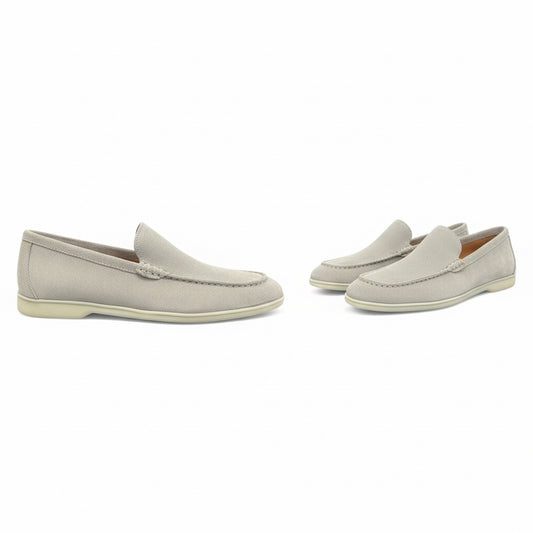 Light Grey Suede Loafers – Riviera Collection