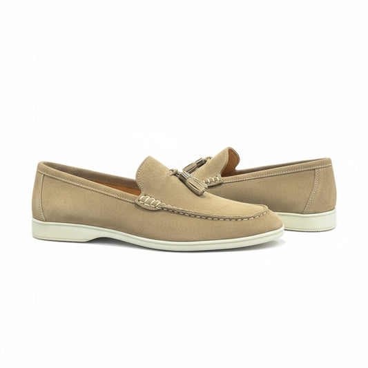 Camel Suede Tassel Loafers – Riviera Collection