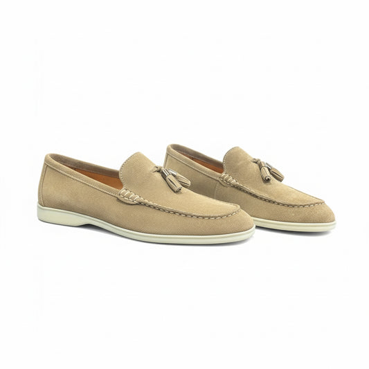 Camel Suede Tassel Loafers – Riviera Collection