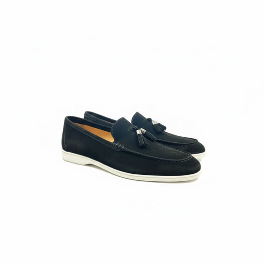 Black Suede Tassel Loafers – Riviera Collection