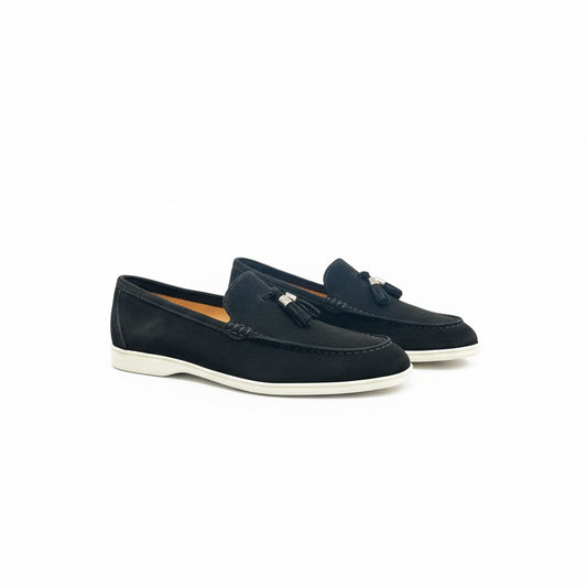 Black Suede Tassel Loafers – Riviera Collection
