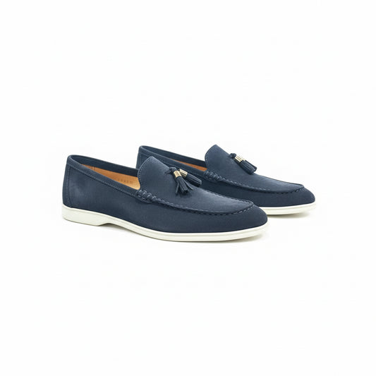 Navy Suede Tassel Loafers – Riviera Collection