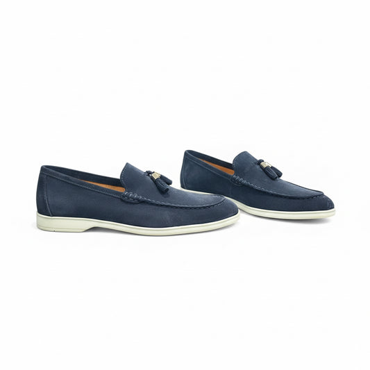 Navy Suede Tassel Loafers – Riviera Collection