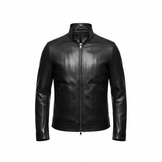 Guy Laroche Black Leather Jacket – Classic Elegance
