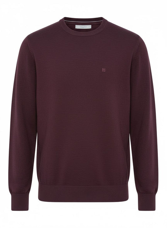 Bordeaux Fine Knit Crewneck Sweater