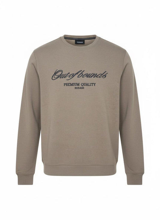 Beige “Out of Bounds” Crewneck Sweatshirt