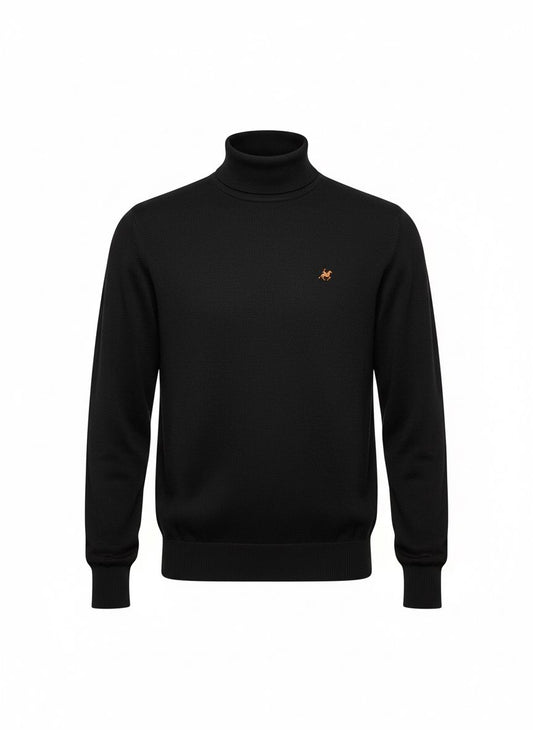 Black Turtleneck Knit Sweater