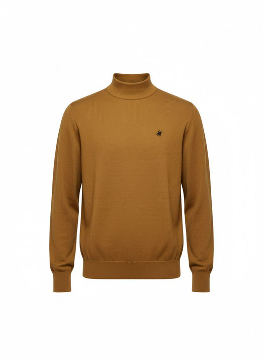 Mustard Turtleneck Knit Sweater