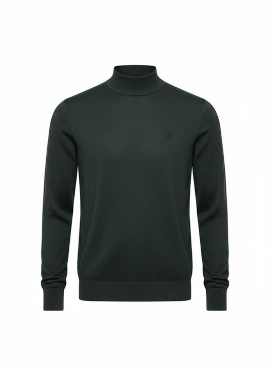 Forest Green Turtleneck Knit Sweater
