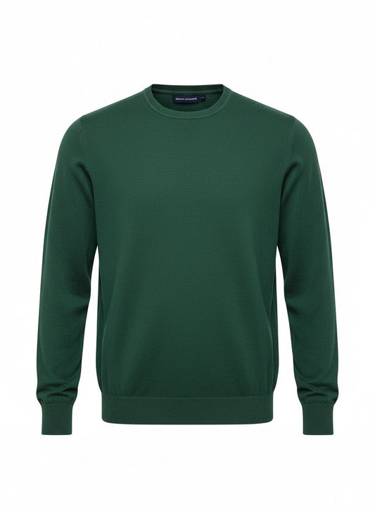 Green Crewneck Knit Sweater