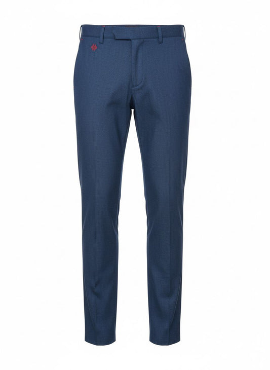 Blue Tailored Textured Trousers