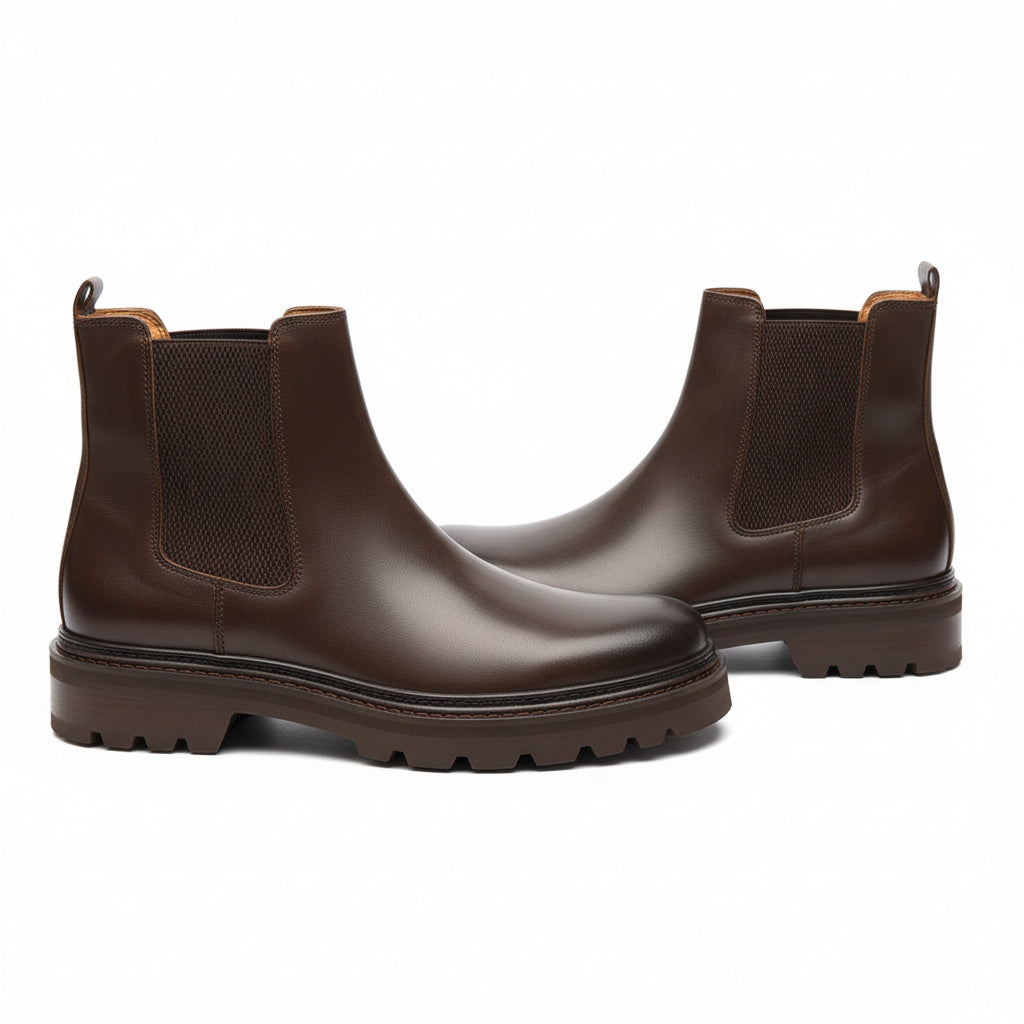 Brown Leather Chelsea Boots