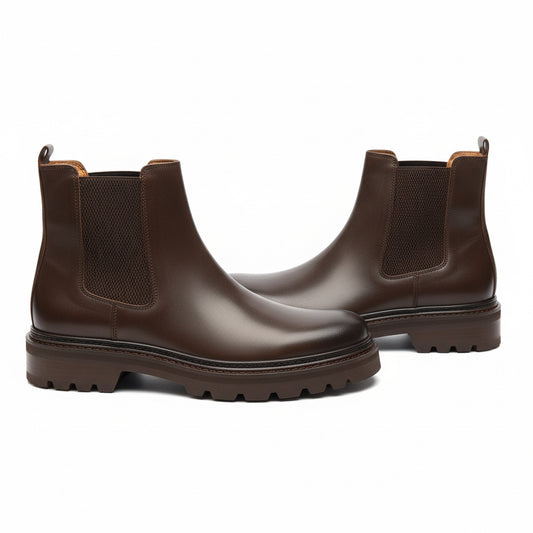 Brown Leather Chelsea Boots
