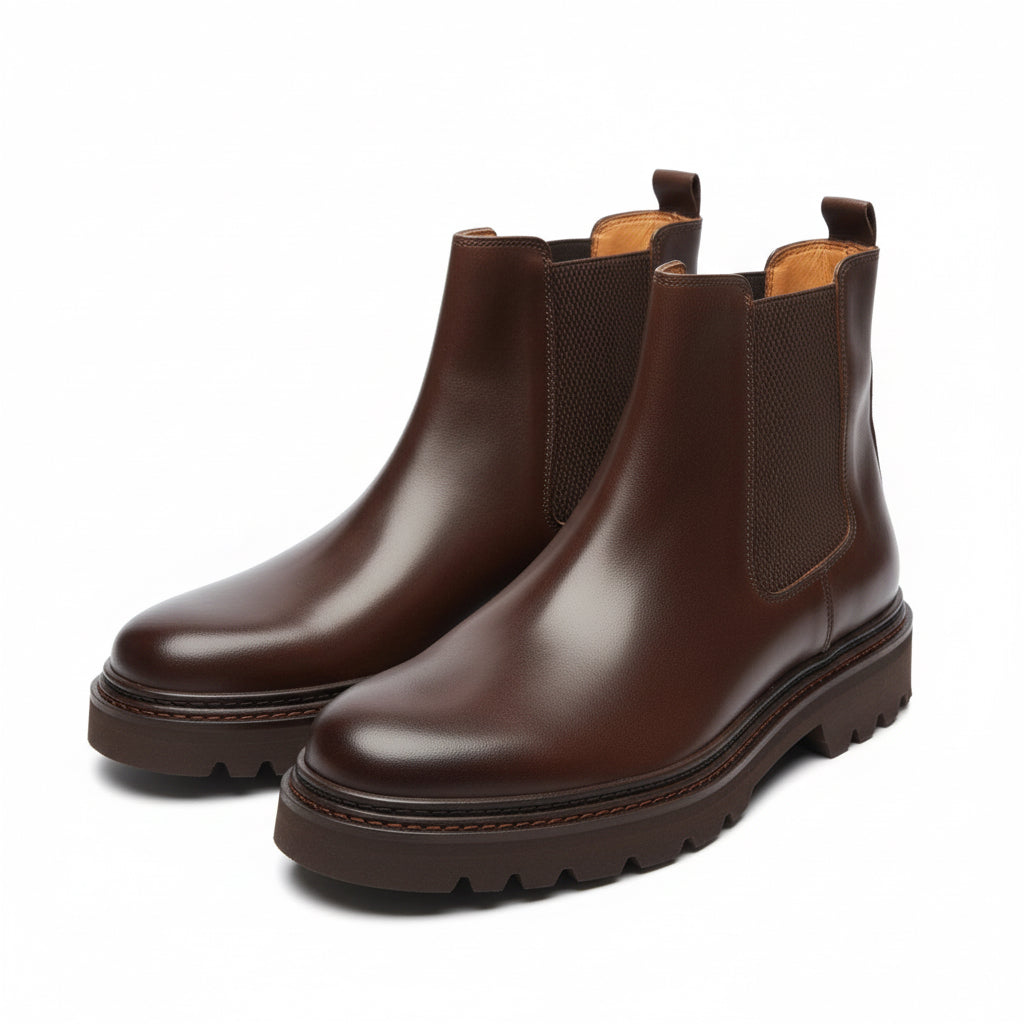 Brown Leather Chelsea Boots