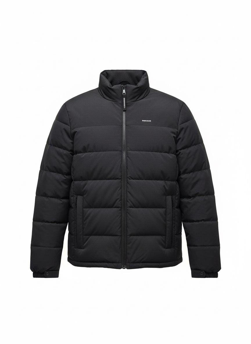 Men’s Minimal Tech Puffer Jacket — Black