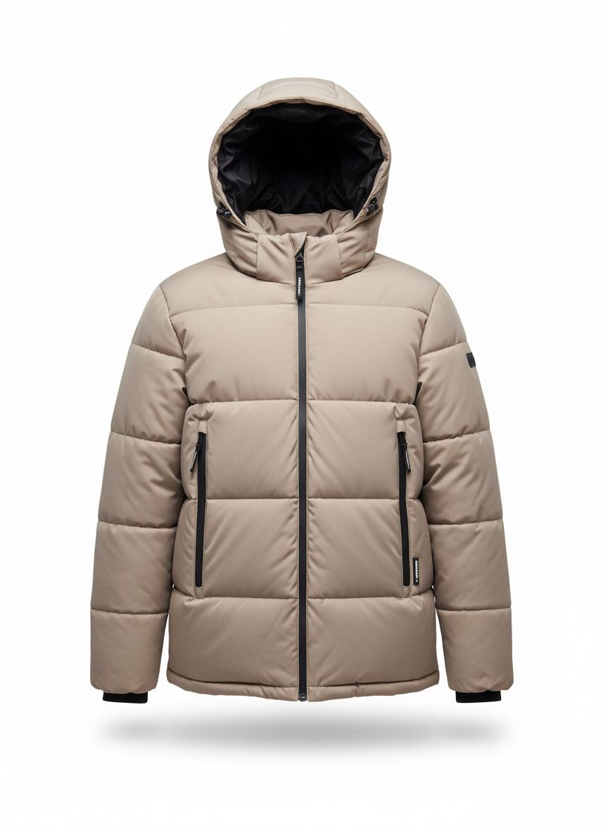 Men’s Puffer Jacket — Beige