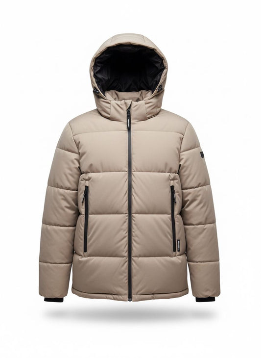 Men’s Puffer Jacket — Beige