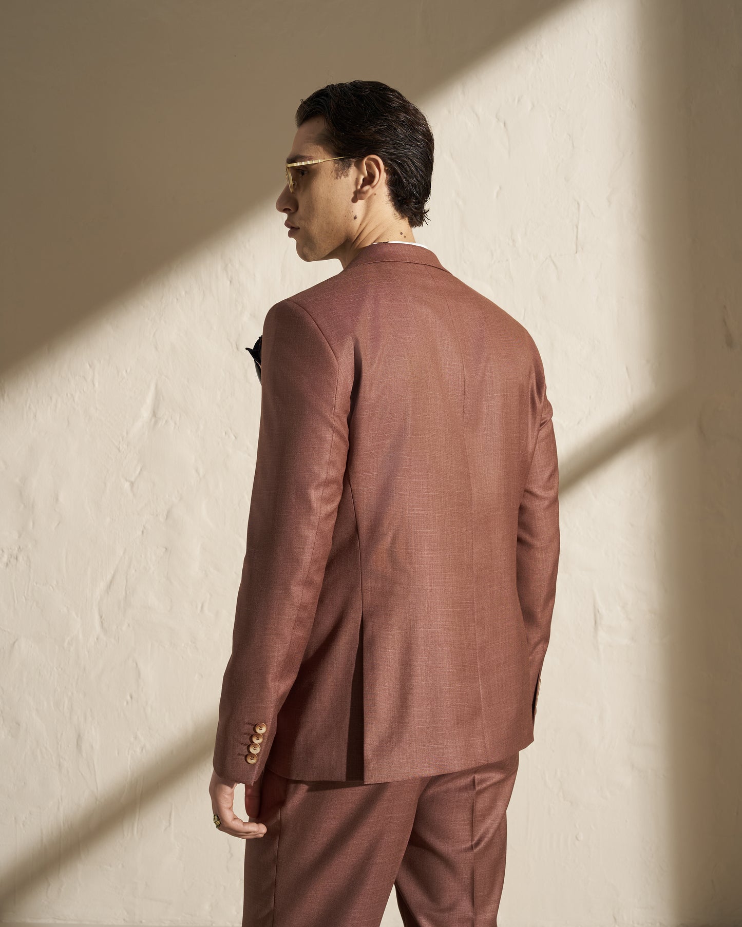 Men’s Lightweight Single-Breasted Blazer – Brown