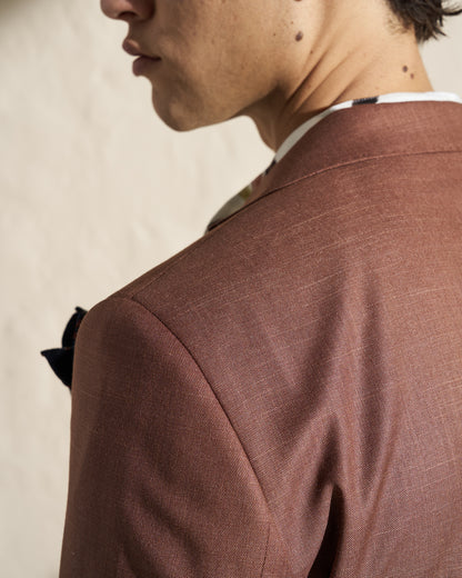 Men’s Lightweight Single-Breasted Blazer – Brown