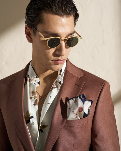 Men’s Lightweight Single-Breasted Blazer – Brown