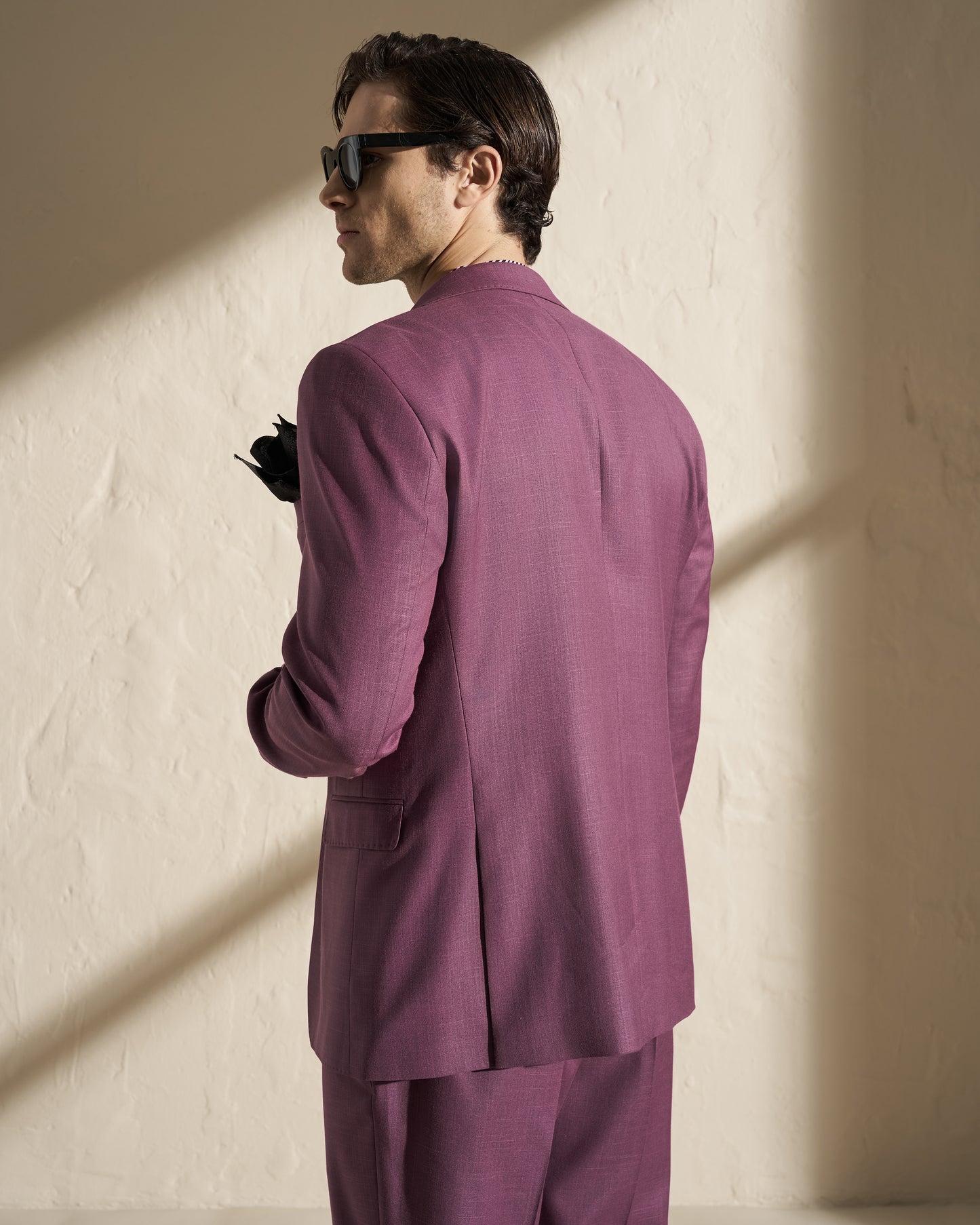 Men’s Lightweight Single-Breasted Blazer – Burgundy