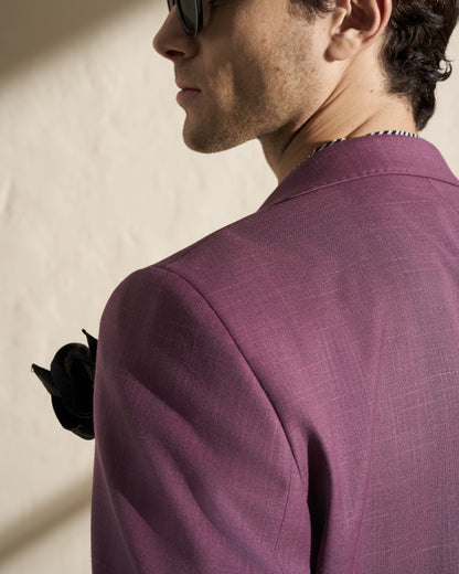 Men’s Lightweight Single-Breasted Blazer – Burgundy