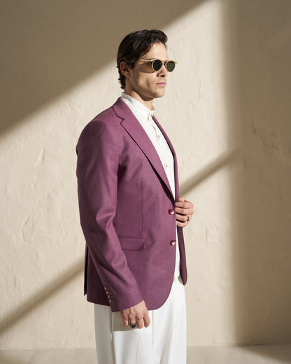 Men’s Lightweight Single-Breasted Blazer – Burgundy