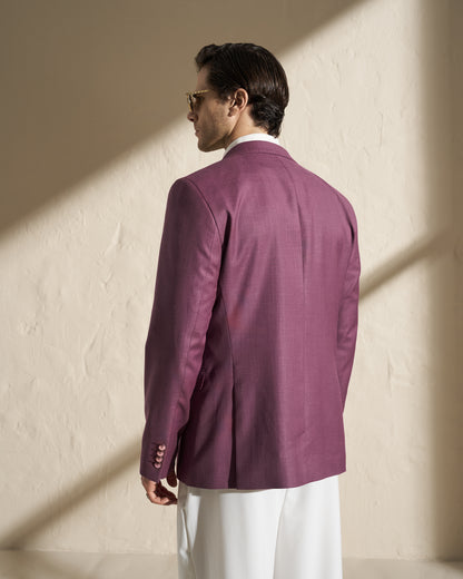 Men’s Lightweight Single-Breasted Blazer – Burgundy