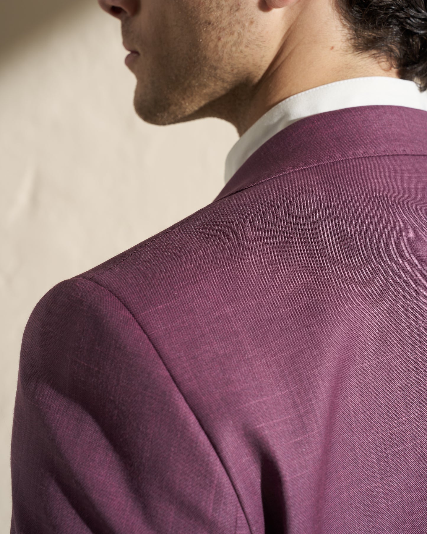 Men’s Lightweight Single-Breasted Blazer – Burgundy