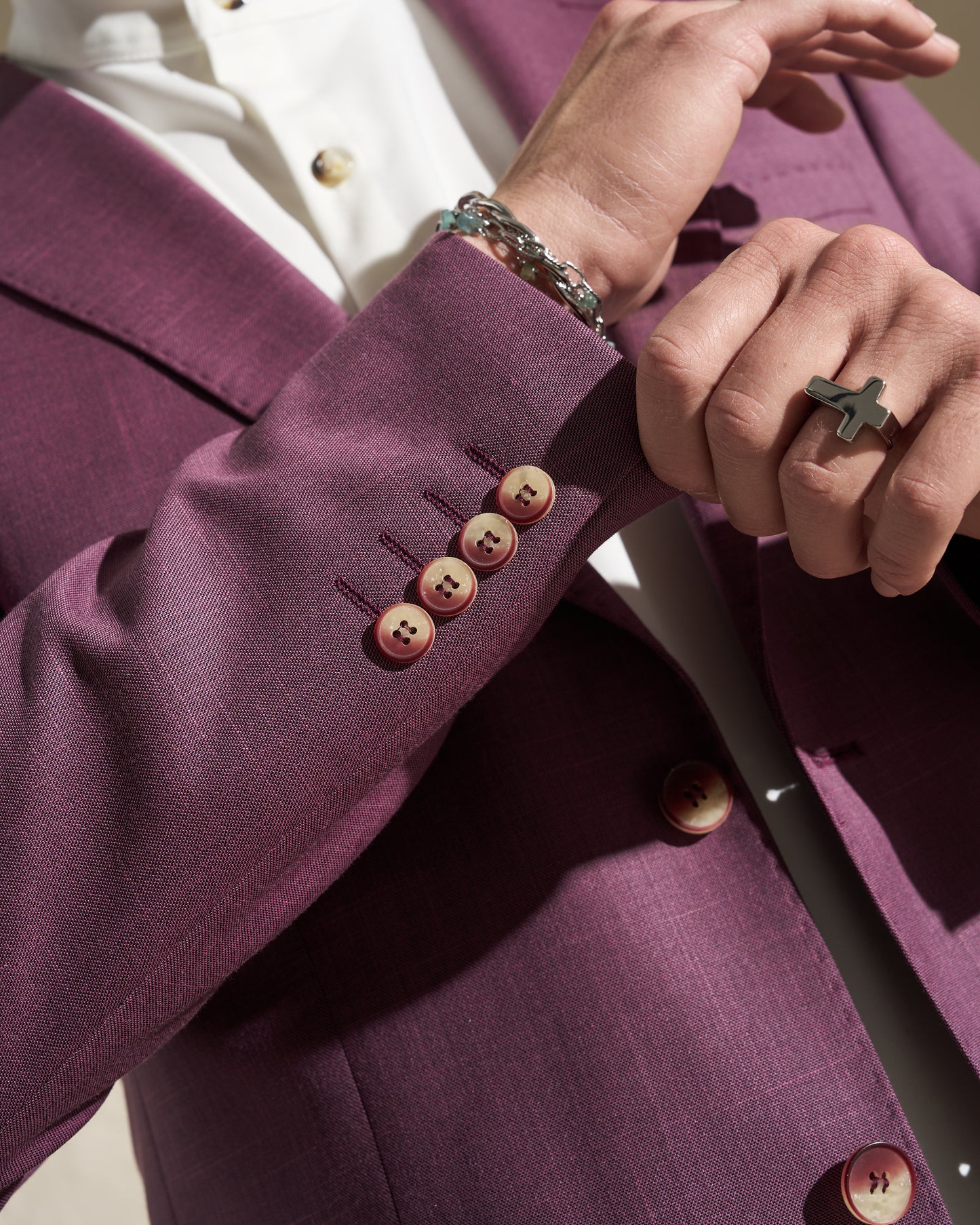 Men’s Lightweight Single-Breasted Blazer – Burgundy