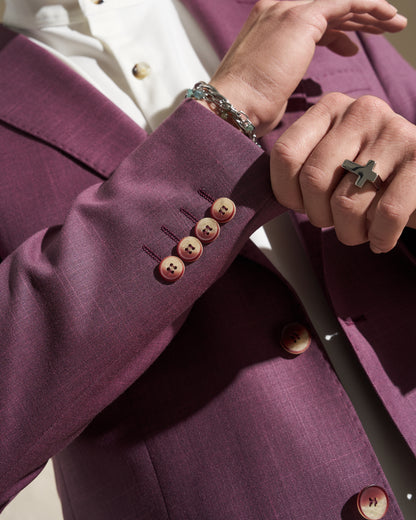 Men’s Lightweight Single-Breasted Blazer – Burgundy