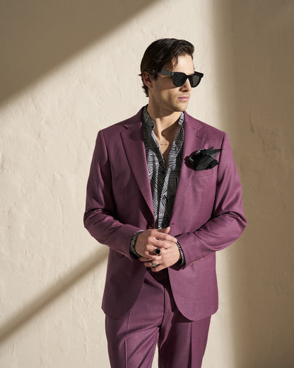 Men’s Lightweight Single-Breasted Blazer – Burgundy