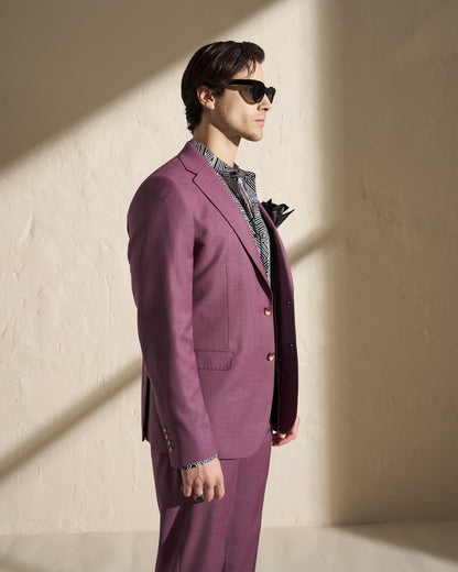 Men’s Lightweight Single-Breasted Blazer – Burgundy